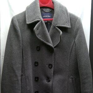 Land's End Women's wool blend pea coat, Gray, Size 16